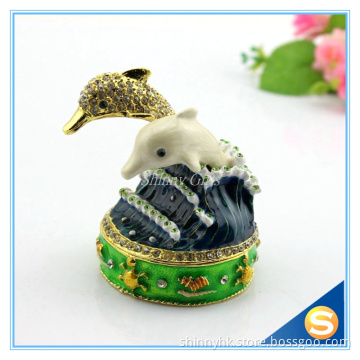 Dolphin Shape Animal Trinket Box